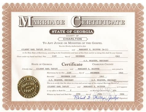County Of Orange License And Certificate Of Marriage
