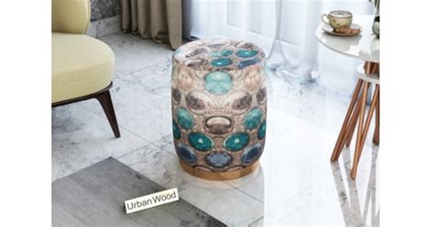 Buy Carousel Upholstered Ottoman (Cotton, Printed) Online India : Urbanwood