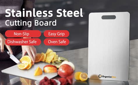Buy OrganizeMee Stainless Steel Chopping Board (Round, 31cm) - Heavy ...