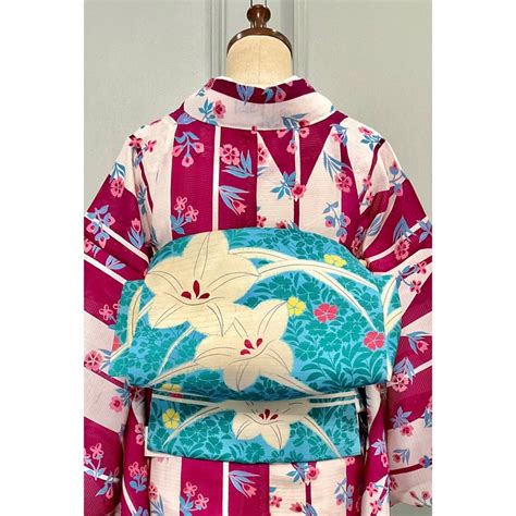 夏帯＊水辺の桔梗＊アンティーク名古屋帯 A294 | kimono tento