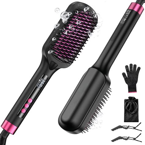 Amazon.com : Hair Straightener Brush, 30s Fast Heated Negative Ionic ...