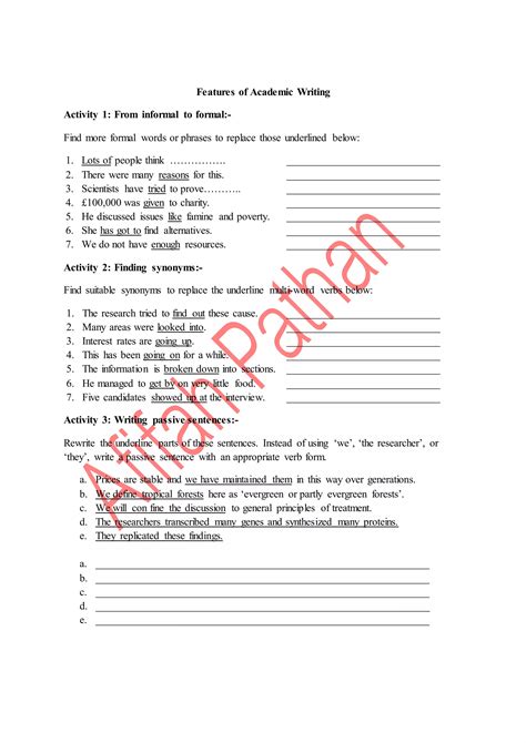 Features of academic writing | DOCX