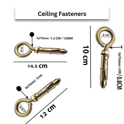 Buy Ultra-Strong 12mm Ceiling Fasteners for Secure Swing, Fan & Heavy ...