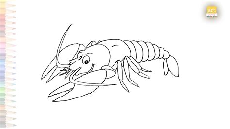 Crayfish drawing easy | Freshwater fishes drawings | How to draw ...