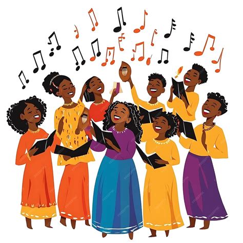 A joyful African American choir singing together | Premium AI-generated ...