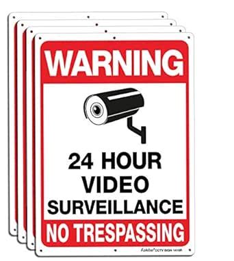 Video Surveillance Sign, No Trespassing Sign, Metal Reflective Warning ...