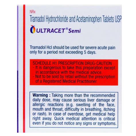 Ultracet Semi Tablet 15's Price, Uses, Side Effects, Composition ...