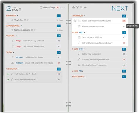 CRM Task Management | Follow Up Tasks | CRM Task Reminders - MeraCRM