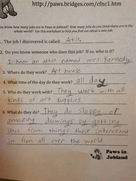 Ms. Sepp's Counselor Corner: Paws in Jobland