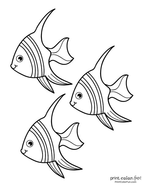 Top 100 fish coloring pages: Cute free printables, at PrintColorFun.com