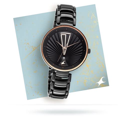Buy Online Fastrack Ruffles Quartz Analog with Date Black Dial ...