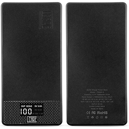 LCARE 10000mAh 18W Dual Quick Charge Power Bank with QC 3.0 Support ...