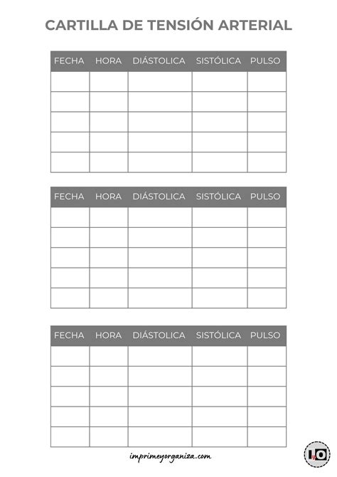 Registro de Tensión Arterial en PDF [GRATIS]