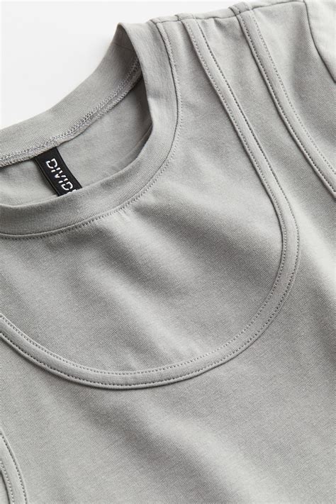 Seam-detail T-shirt - Grey - Ladies | H&M IN