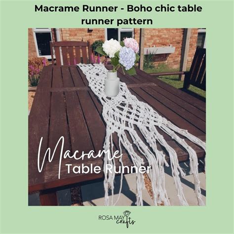 Boho Chic Table Runner macrame pattern, DIY wedding table setting ...