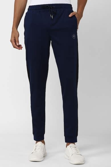 Buy Men Navy Solid Casual Jogger Pants Online - 895690 | Van Heusen