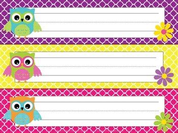 Outstanding Owls Name Tags/Desk Plates by Mrs Bs Busy Bees | TpT