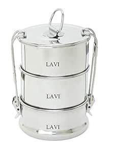 Buy LAVI Stainless Steel Food Grade Carrier Lunch Tiffin Box Container ...