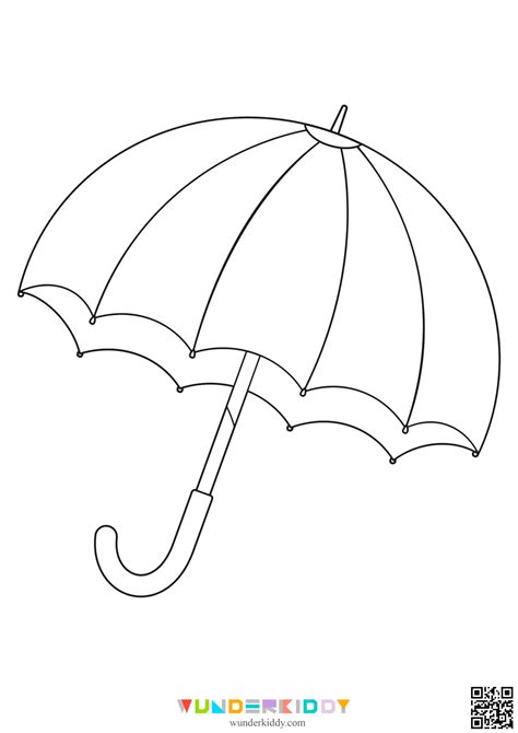 Umbrella Coloring Template Printable Pages Beach Craft Pattern Clipart ...
