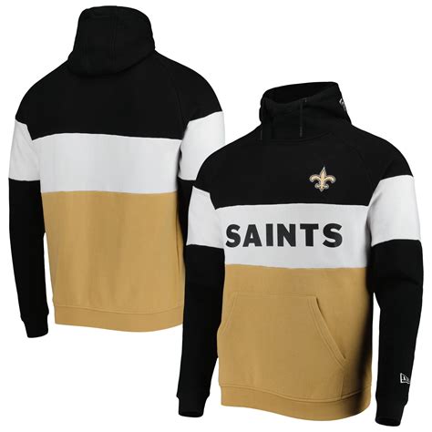 Men's New Era Gold/Black New Orleans Saints Colorblock Current Pullover ...