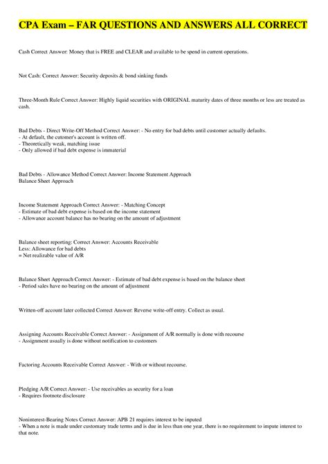 CPA Exam – FAR(Questions and Answers) – Scholarfriends - Scholarfriends