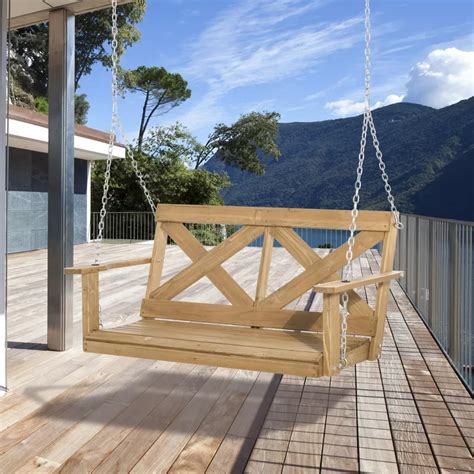 Buy Outsunny 2 Person Porch Swing, Patio Swing, Outdoor Swing Bench ...