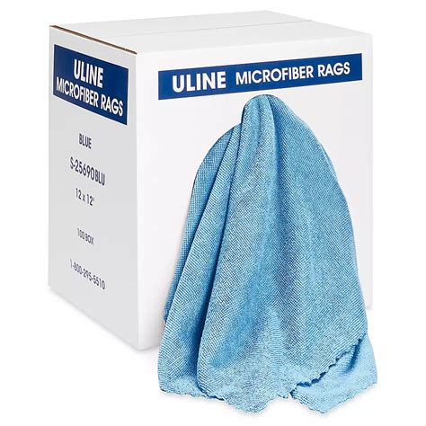Microfiber Rags In A Box - 100/Box, Blue S-25690BLU - ULINE