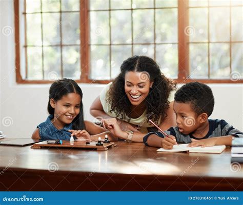 Education, Mother and Helping Her Children with Their Homework or ...