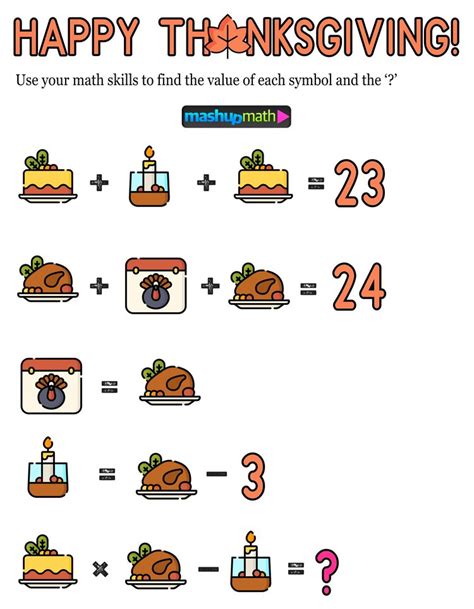 Image result for Thanksgiving 7th Grade Math