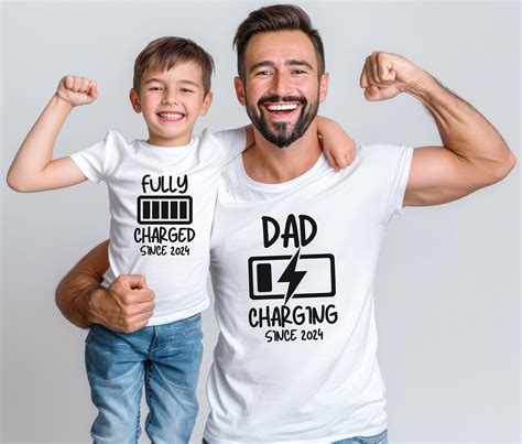 Dad Charging Low Battery Shirt, Matching Daddy Son Shirts, Father and ...