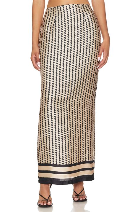 Hansen + Gretel Lissa Straight Midi Skirt in Black Diamond | REVOLVE