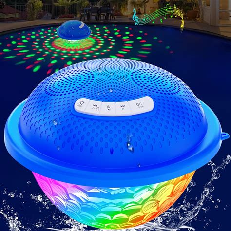 KingSom Bluetooth Pool Speaker,Floating Pool speaker with Colorful ...