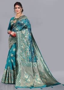 Buy Being Banarasi Self Design, Paisley, Woven, Embellished Banarasi ...