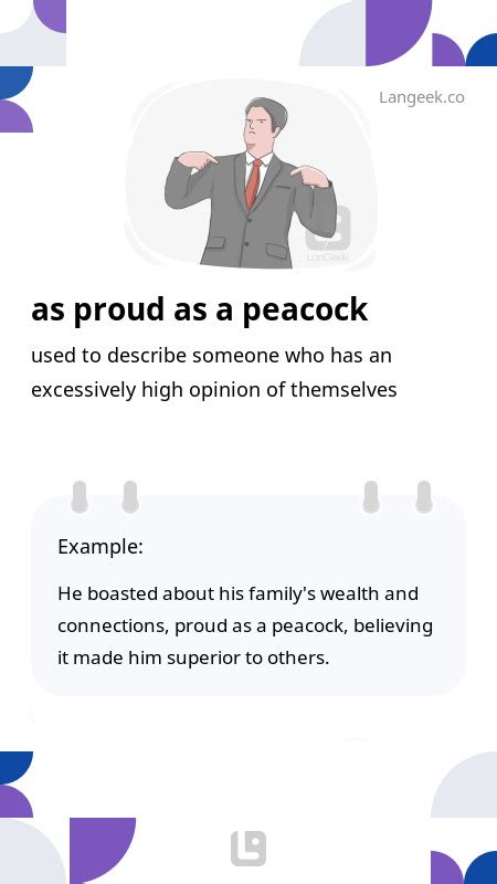 Definition & Meaning of "Proud as a peacock" | LanGeek