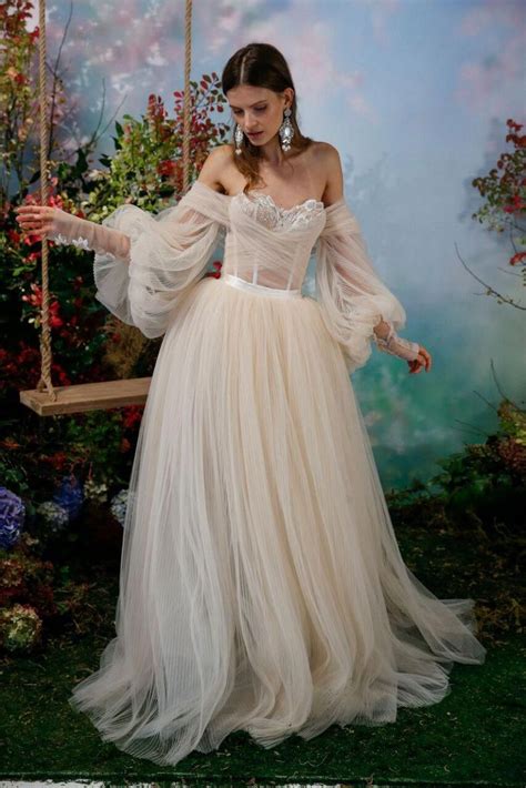 ethereal forest fairy wedding dress