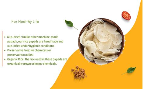 Green Roots Organic Rice Papad Homemade Sun-Dried Crunchy Chilli Jeera ...
