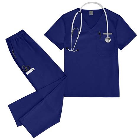 SAATLERI Wide Leg Scrubs for Women Set Soft Nursing Uniforms Functional ...