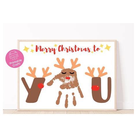Reindeer Handprint Craft, Christmas Handprint Art, DIY Craft for Kids ...