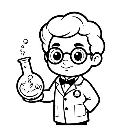 Premium Vector | Vector illustration of a cute Scientist drawing for ...