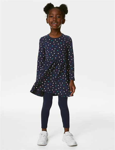 Buy Pure Cotton Heart Dress (2-8 Yrs) at Marks & Spencer