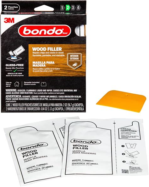 Amazon.com: Bondo Wood Filler Ready Mix Pouches, Contains 2 Wood Filler ...