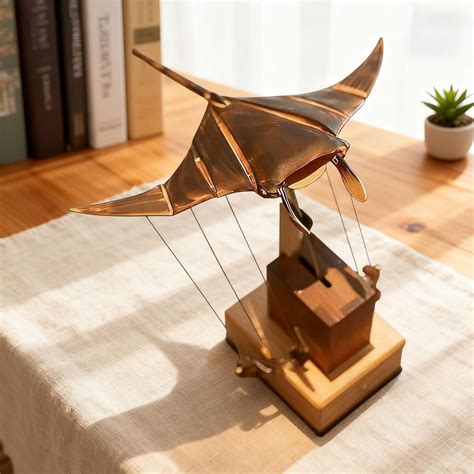 Buy Wooden Electric Manta Ray Automaton, Mechanical Manta Ray Statue ...