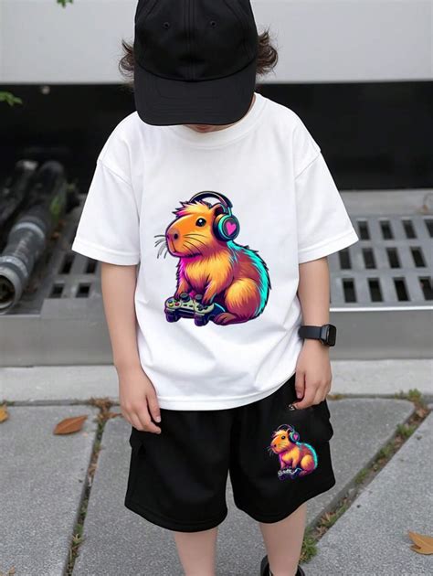 Tween Boys Casual Comfortable Fashionable Simple Game Console Graphic ...