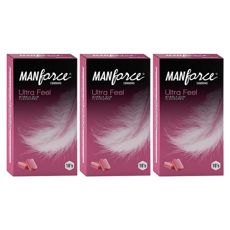 Buy Manforce Ultra Feel Super Thin Bubblegum Flavoured Condoms for Men ...