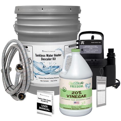 Allied Science Tankless Water Heater Flush Kit with Gallon Concentrated ...
