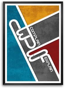 Never Complain Never Explain Typography Wall Decor Framed Poster Paper ...