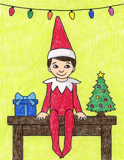 Simple How one can Draw Elf on the Shelf and Coloring Web page - Artshow24