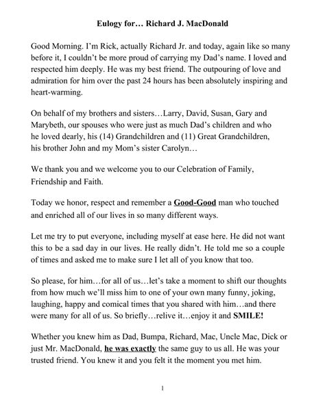 Short Eulogy Examples For Husband at Angeline Barron blog