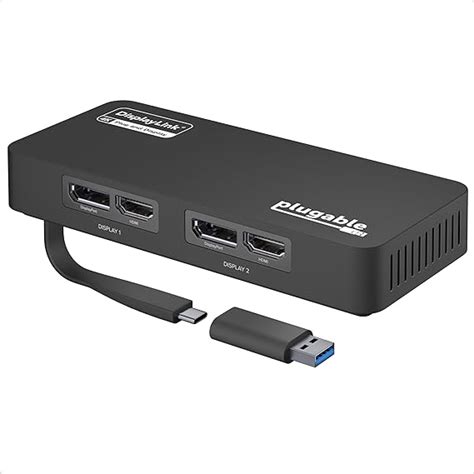Plugable 4K DisplayPort and HDMI Dual Monitor Adapter for USB 3.0 and ...
