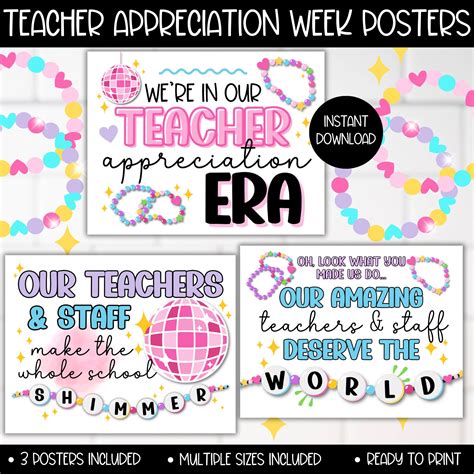 Teacher and Staff Appreciation Week Theme Poster Printable, PTA PTO ...